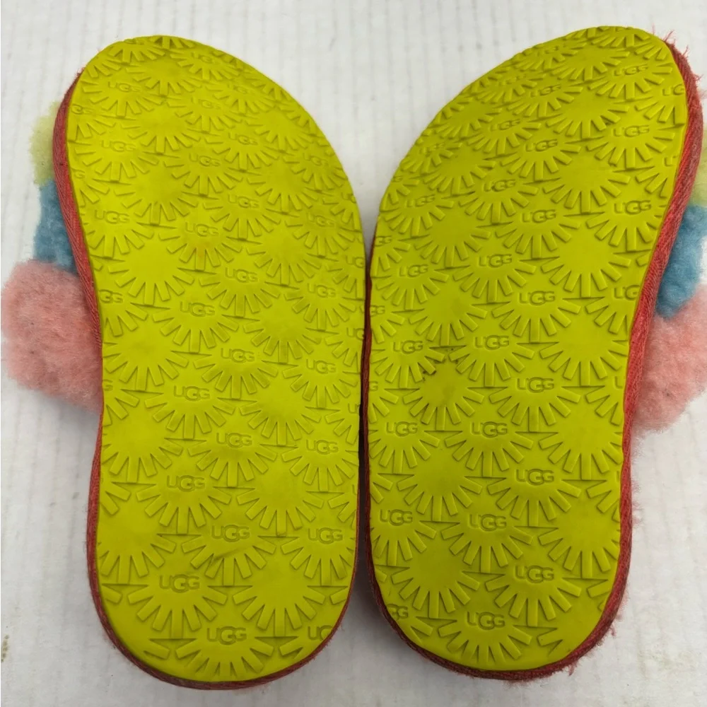 Ugg Kids Rainbow Fuzzy Slide Sandals - Multicolor SZ 10 toddler, box 36